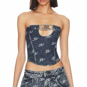 JADED LONDON Denim Strapless Corset Top